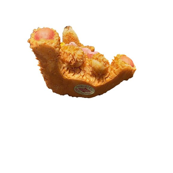 Vintage Artmart Girl Teddy Bear Figurine With Pink Bow & Yellow Flower Accent - Picture 9 of 10